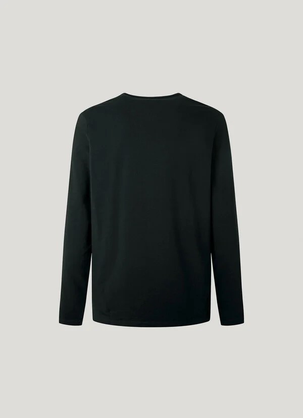 PEPE JEANS ORIGINAL BASIC 2 LONG  ΜΠΛΟΥΖΑ ΑΝΔΡΙΚΟ | BLACK PEPE JEANS ORIGINAL BASIC 2 LONG  ΜΠΛΟΥΖΑ ΑΝΔΡΙΚΟ | BLACK