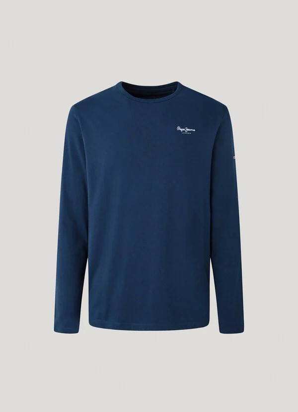 PEPE JEANS ORIGINAL BASIC 2 LONG  ΜΠΛΟΥΖΑ ΑΝΔΡΙΚΟ | DARK BLUE PEPE JEANS ORIGINAL BASIC 2 LONG  ΜΠΛΟΥΖΑ ΑΝΔΡΙΚΟ | DARK BLUE