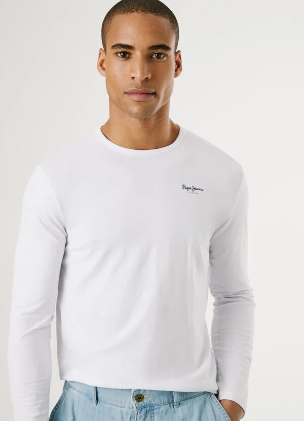 KARL LAGERFELD JEANS KLJ REG MIX MATERIAL TEE | INDIGO