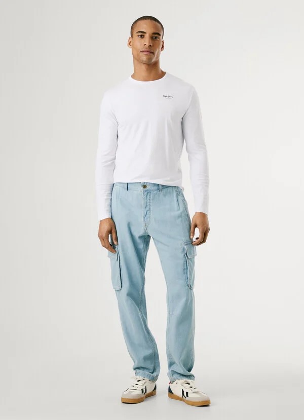 KARL LAGERFELD JEANS KLJ REG MIX MATERIAL TEE | INDIGO