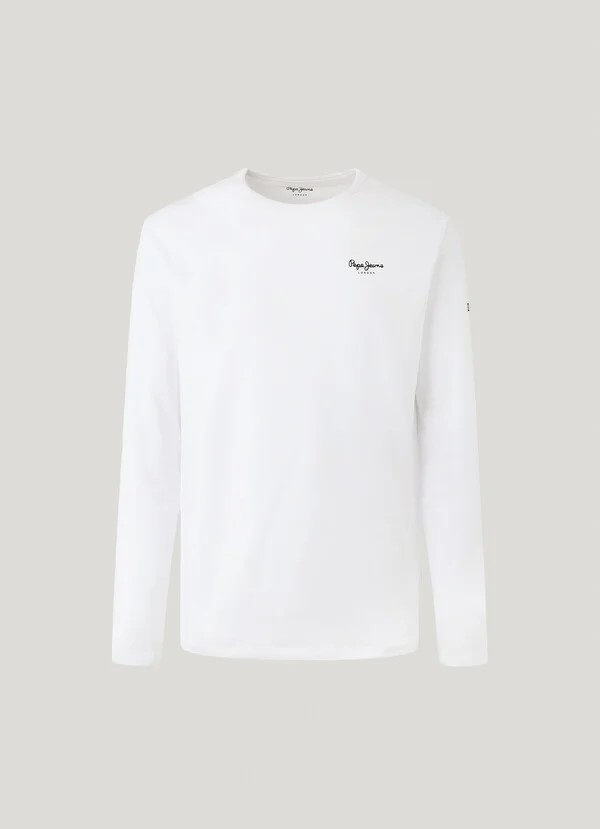 PEPE JEANS ORIGINAL BASIC 2 LONG  ΜΠΛΟΥΖΑ ΑΝΔΡΙΚΟ | WHITE PEPE JEANS ORIGINAL BASIC 2 LONG  ΜΠΛΟΥΖΑ ΑΝΔΡΙΚΟ | WHITE