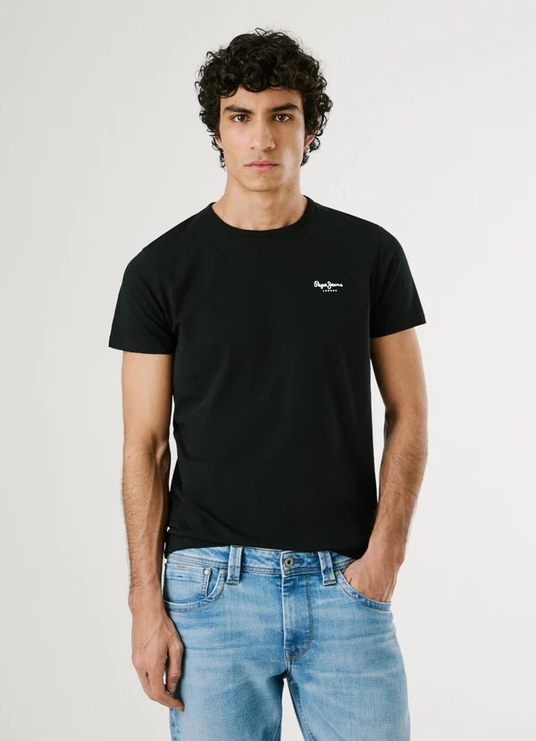 PEPE JEANS ORIGINAL BASIC 3N  ΜΠΛΟΥΖΑ ΑΝΔΡΙΚΟ | BLACK PEPE JEANS ORIGINAL BASIC 3N  ΜΠΛΟΥΖΑ ΑΝΔΡΙΚΟ | BLACK
