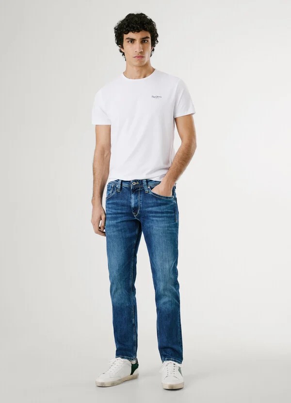 KARL LAGERFELD JEANS KLJ REG MIX MATERIAL TEE | INDIGO