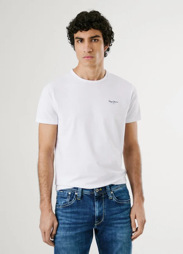 PEPE JEANS ORIGINAL BASIC 3N  ΜΠΛΟΥΖΑ ΑΝΔΡΙΚΟ | WHITE PEPE JEANS ORIGINAL BASIC 3N  ΜΠΛΟΥΖΑ ΑΝΔΡΙΚΟ | WHITE