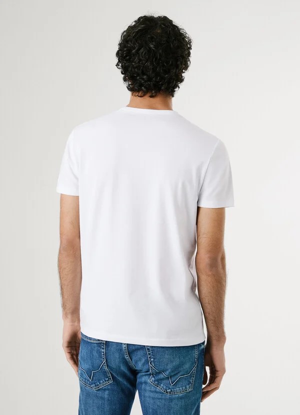 PEPE JEANS ORIGINAL BASIC 3N  ΜΠΛΟΥΖΑ ΑΝΔΡΙΚΟ | WHITE PEPE JEANS ORIGINAL BASIC 3N  ΜΠΛΟΥΖΑ ΑΝΔΡΙΚΟ | WHITE