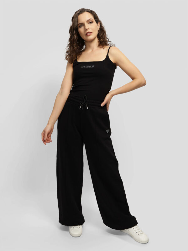 GUESS ATHLEISURE PRIMULA RHINESTONES WIDE LEG P ΠΑΝΤΕΛΟΝΙ ΓΥΝΑΙΚΕΙΟ | BLACK
