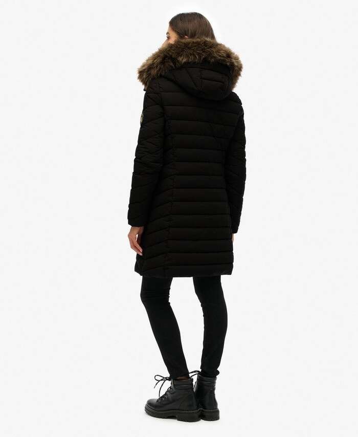 SUPERDRY FUJI FAUX FUR HOOD MID LENGTH ΜΠΟΥΦΑΝ ΓΥΝΑΙΚΕΙΟ | BLACK SUPERDRY FUJI FAUX FUR HOOD MID LENGTH ΜΠΟΥΦΑΝ ΓΥΝΑΙΚΕΙΟ | BLACK