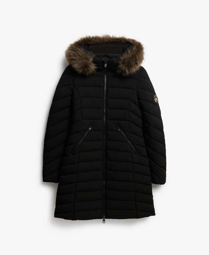 SUPERDRY FUJI FAUX FUR HOOD MID LENGTH ΜΠΟΥΦΑΝ ΓΥΝΑΙΚΕΙΟ | BLACK SUPERDRY FUJI FAUX FUR HOOD MID LENGTH ΜΠΟΥΦΑΝ ΓΥΝΑΙΚΕΙΟ | BLACK
