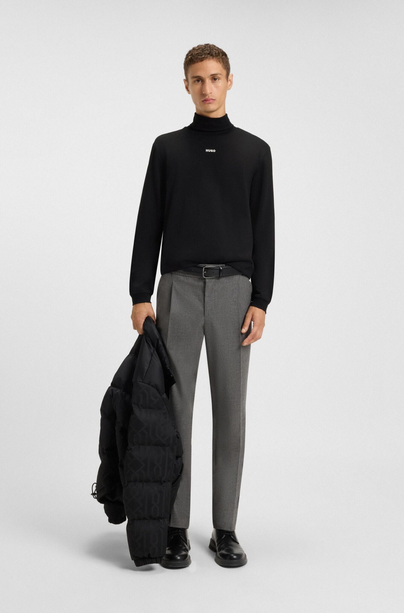 BOSS ΜΠΛΟΥΖΑ JERSEY DAPOROLLO 50547372 | BLACK BOSS ΜΠΛΟΥΖΑ JERSEY DAPOROLLO 50547372 | BLACK