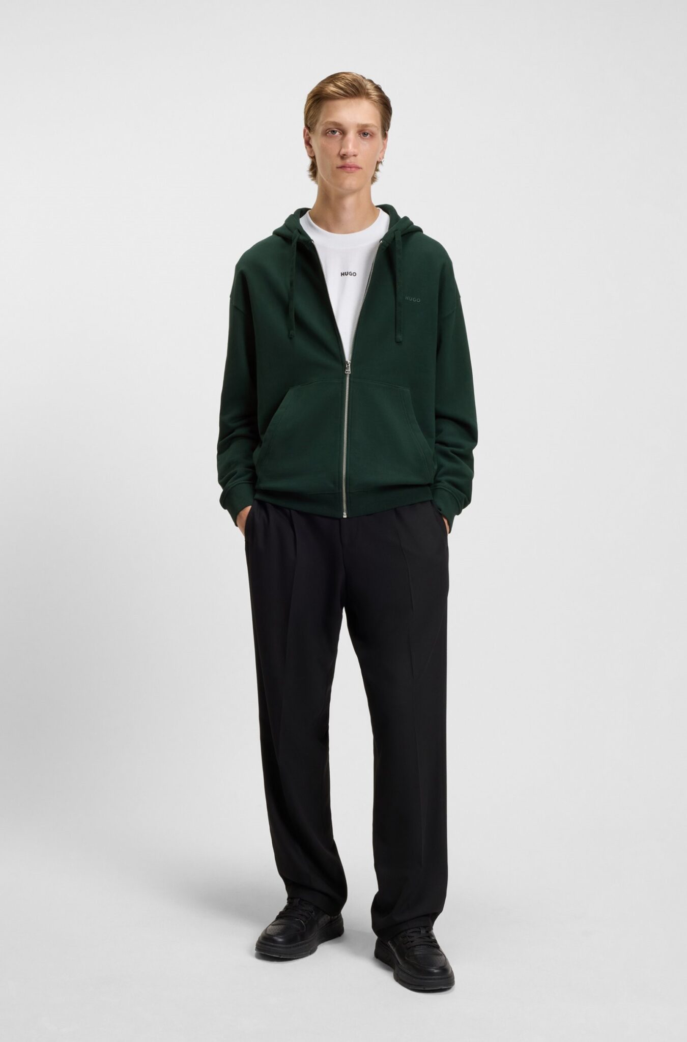 BOSS JERSEY DAPOZIP 50548651 | DARK GREEN BOSS JERSEY DAPOZIP 50548651 | DARK GREEN