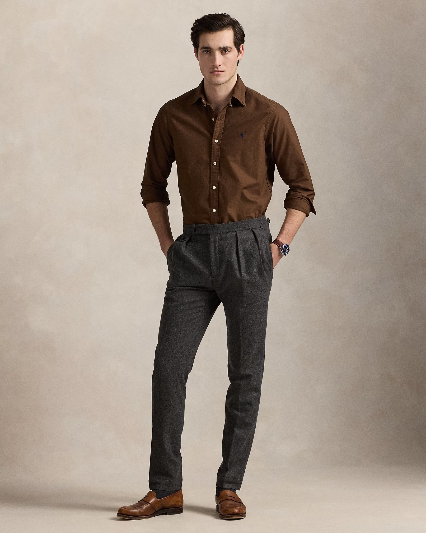 POLO RALPH LAUREN CUBDPPCS-LONG SLEEVE 710805564 | BROWN POLO RALPH LAUREN CUBDPPCS-LONG SLEEVE 710805564 | BROWN