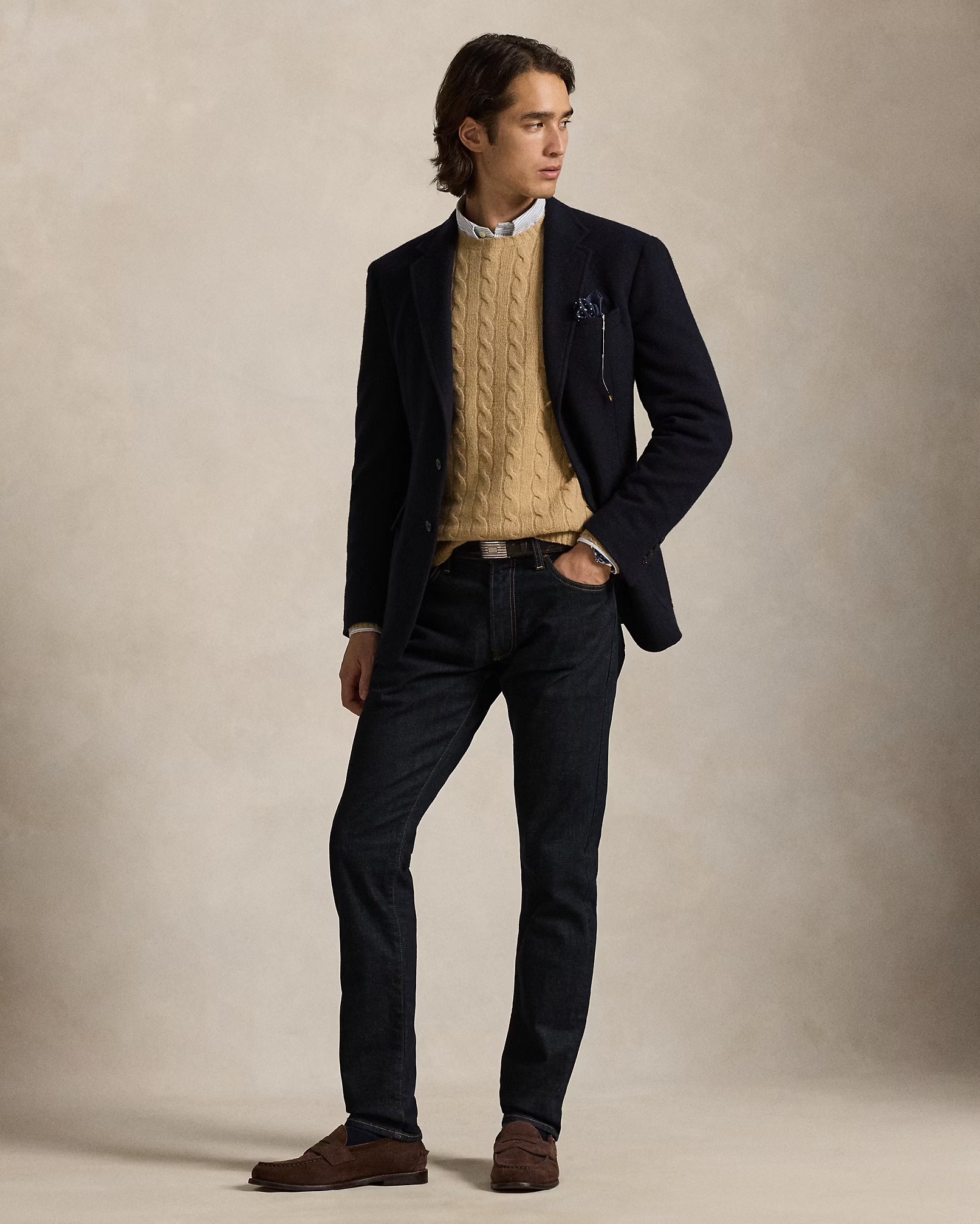 LSCABLECNPP-LONG SLEEVE-PULLOVER 710876762 | DARK BEIGE LSCABLECNPP-LONG SLEEVE-PULLOVER 710876762 | DARK BEIGE