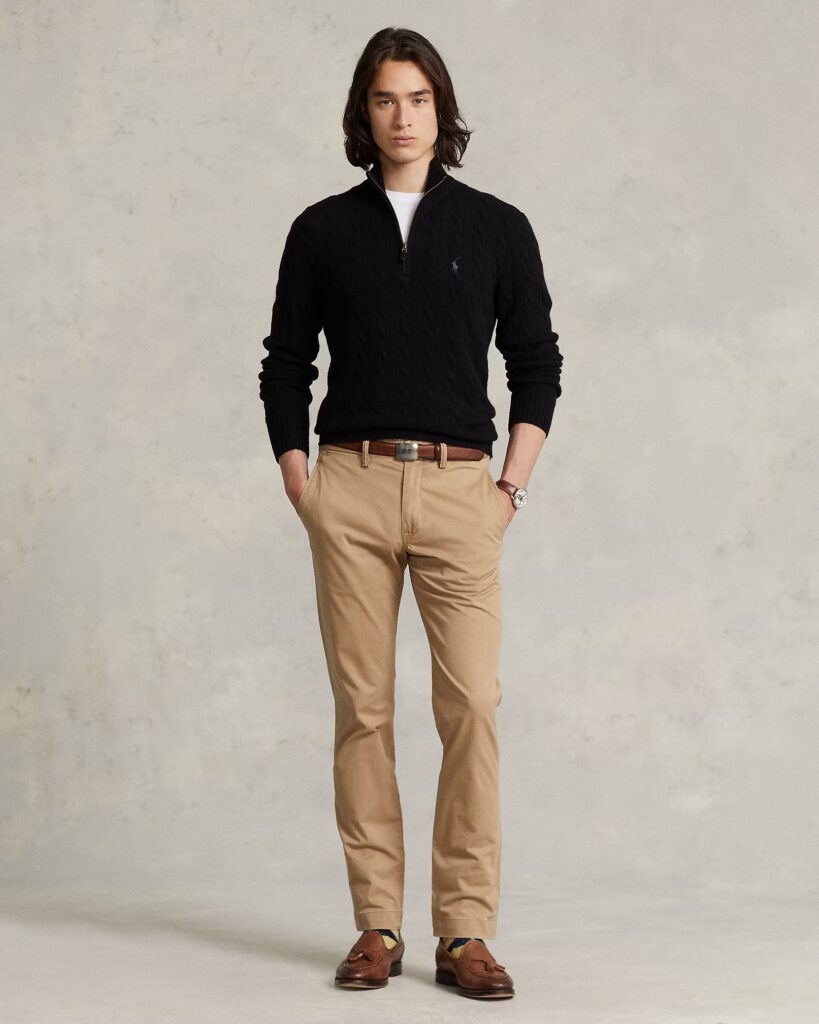 POLO RALPH LAUREN LSCABLEHZPP-LONG SLEEVE-PULLOVER 710876766 | BLACK