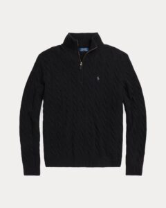 POLO RALPH LAUREN LSCABLEHZPP-LONG SLEEVE-PULLOVER 710876766 | BLACK