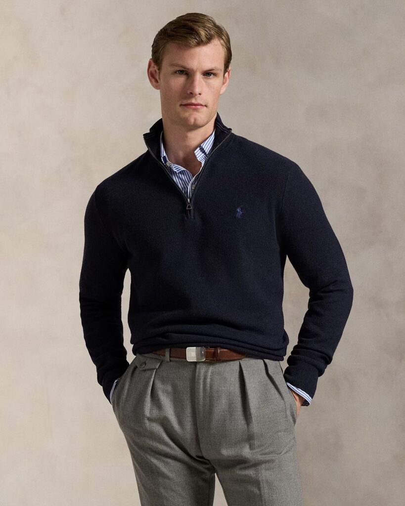 POLO RALPH LAUREN LS HZ-LONG SLEEVE-PULLOVER | DARK BLUE