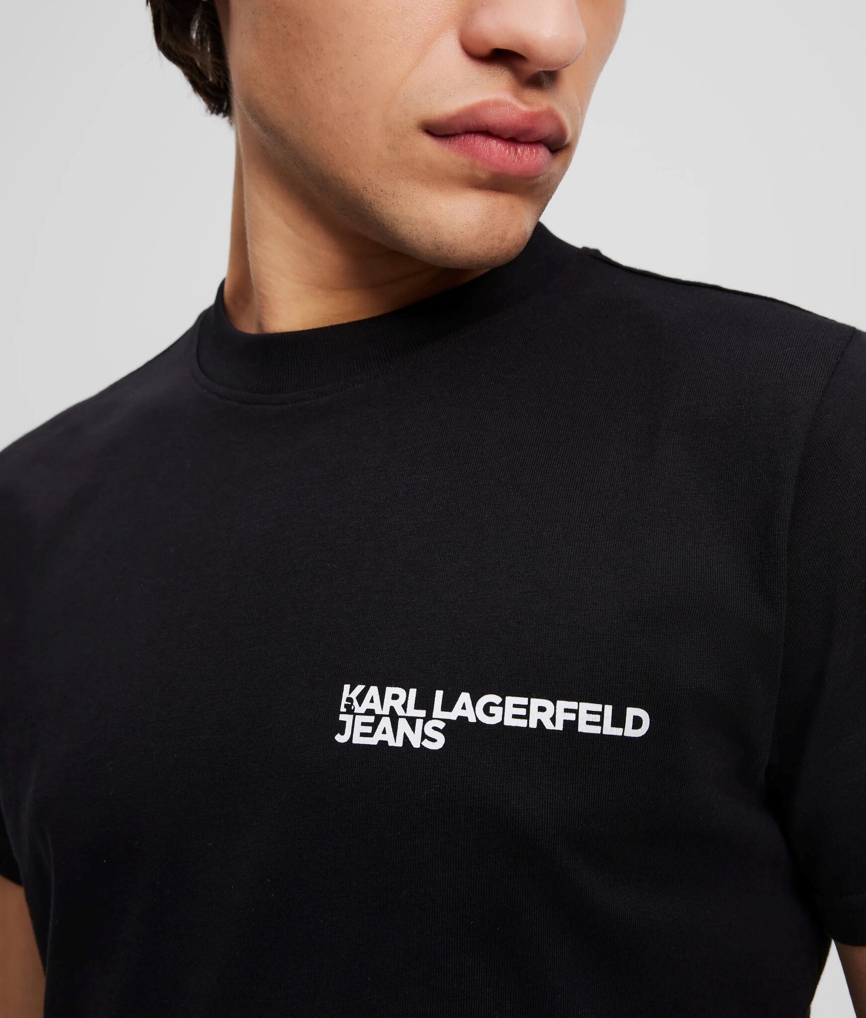 KARL LAGERFELD JEANS KLJ REG MIX MATERIAL TEE | INDIGO