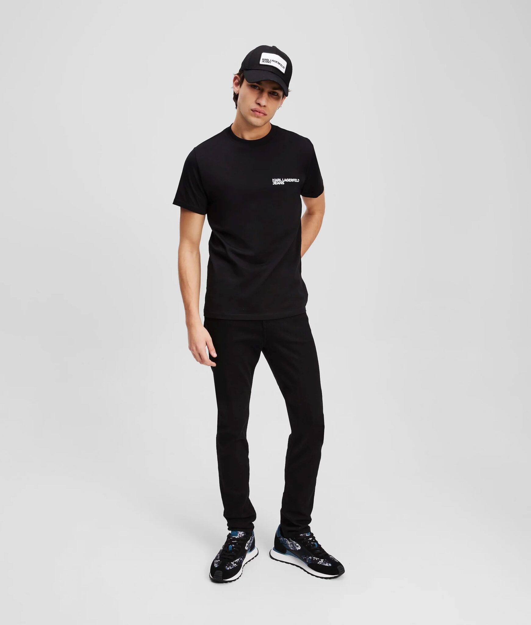 KARL LAGERFELD JEANS KLJ SLIM SS TEE A1M17003-71 | BLACK KARL LAGERFELD JEANS KLJ SLIM SS TEE A1M17003-71 | BLACK