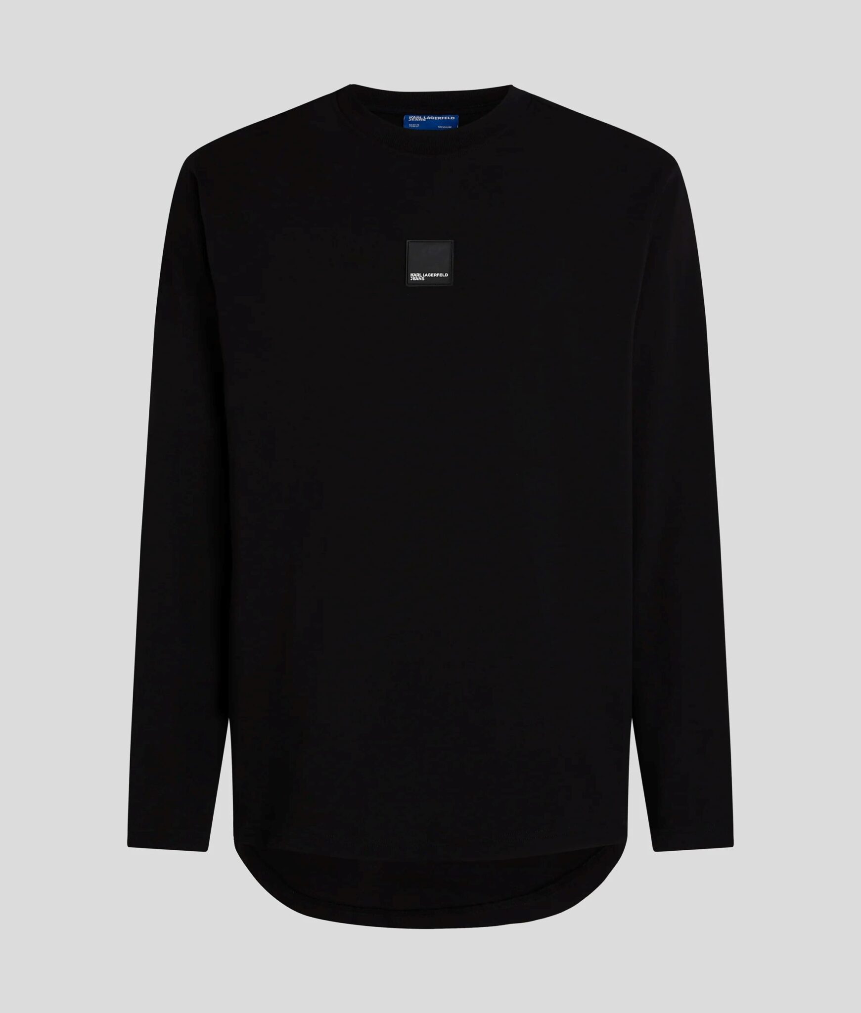 KARL LAGERFELD JEANS KLJ REG LS CURVED HEM TEE A1M17043 | BLACK KARL LAGERFELD JEANS KLJ REG LS CURVED HEM TEE A1M17043 | BLACK