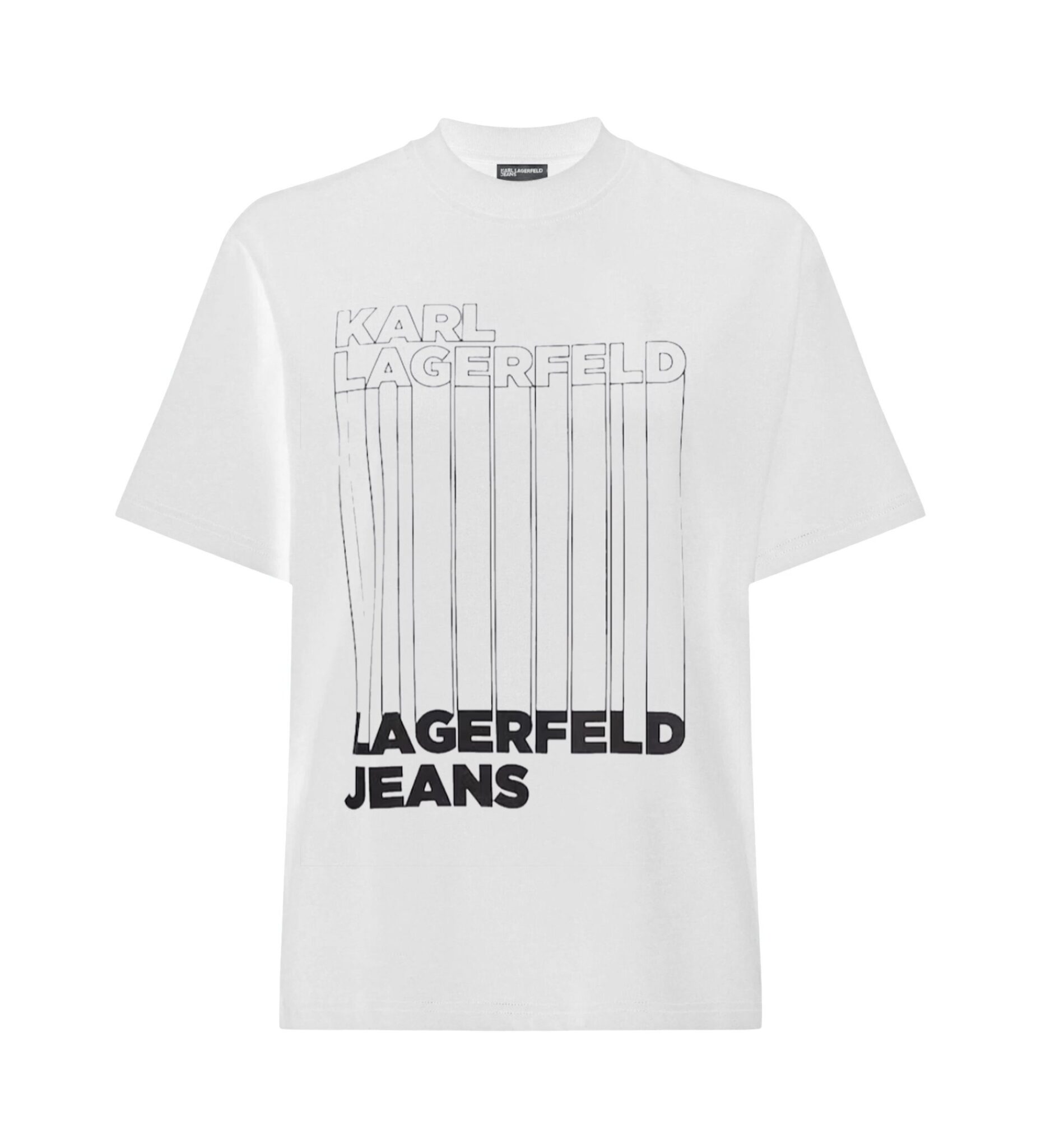KARL LAGERFELD JEANS KLJ REG MIX MATERIAL TEE | INDIGO