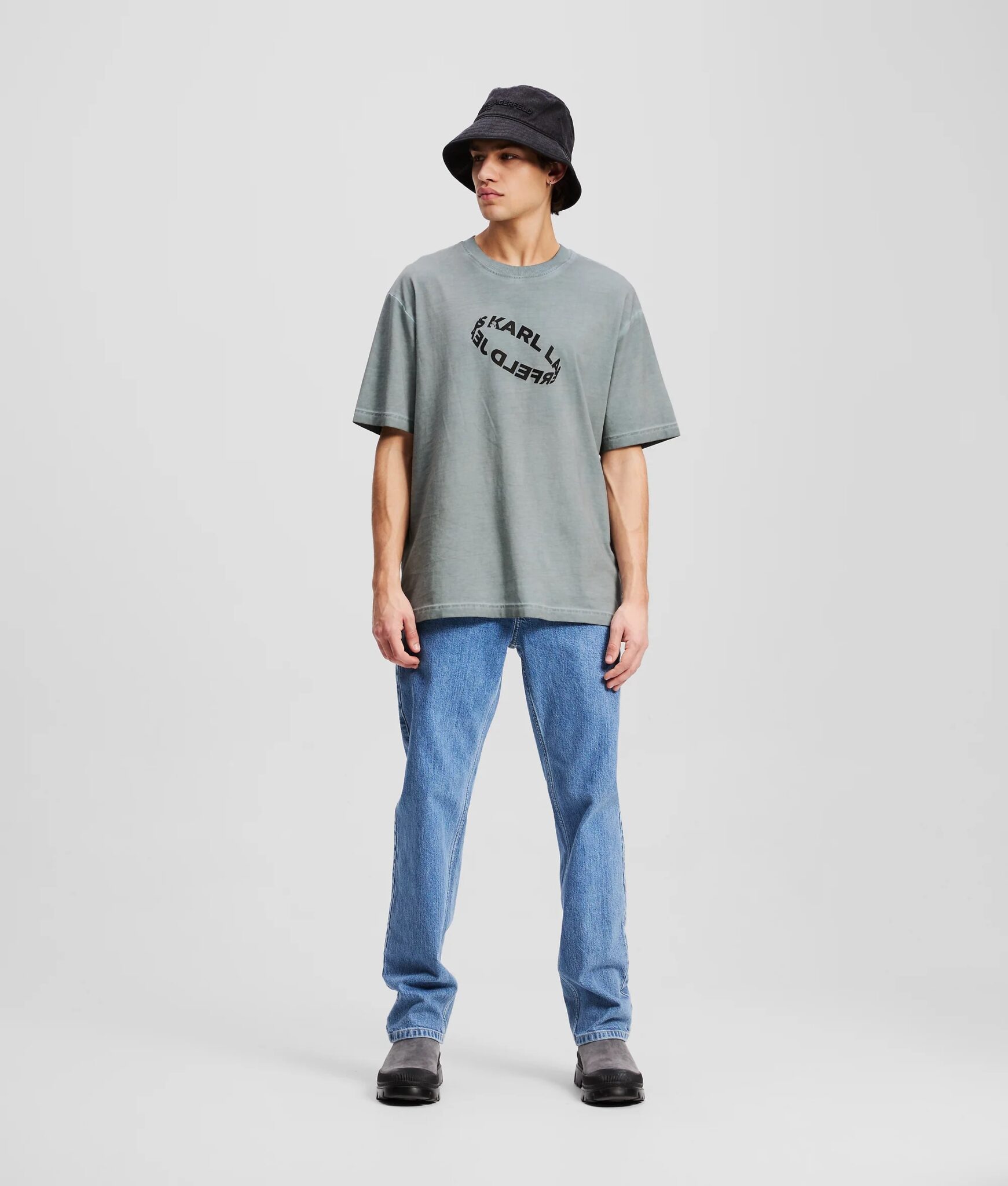 KARL LAGERFELD JEANS KLJ RELAX WASHED TEE A3M17034 | DARK GREY KARL LAGERFELD JEANS KLJ RELAX WASHED TEE A3M17034 | DARK GREY