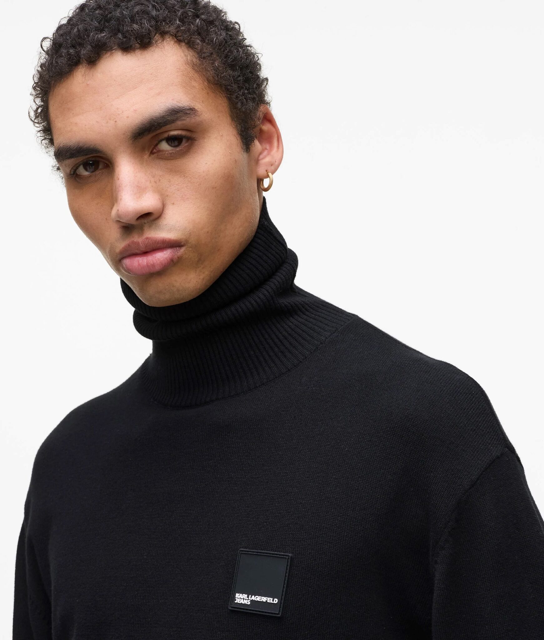 KARL LAGERFELD JEANS KLJ REGULAR ROLL-NECK SWEATER A3M18001 | BLACK KARL LAGERFELD JEANS KLJ REGULAR ROLL-NECK SWEATER A3M18001 | BLACK