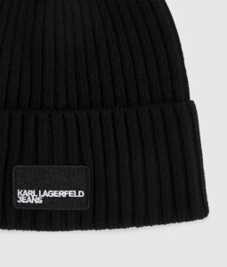 KARL LAGERFELD JEANS KLJ TURNED UP BEANIE A3M33115 | BLACK