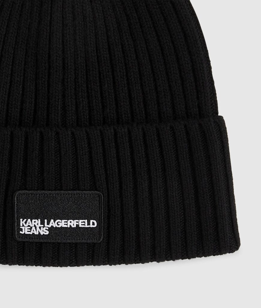 KARL LAGERFELD JEANS KLJ TURNED UP BEANIE A3M33115 | BLACK