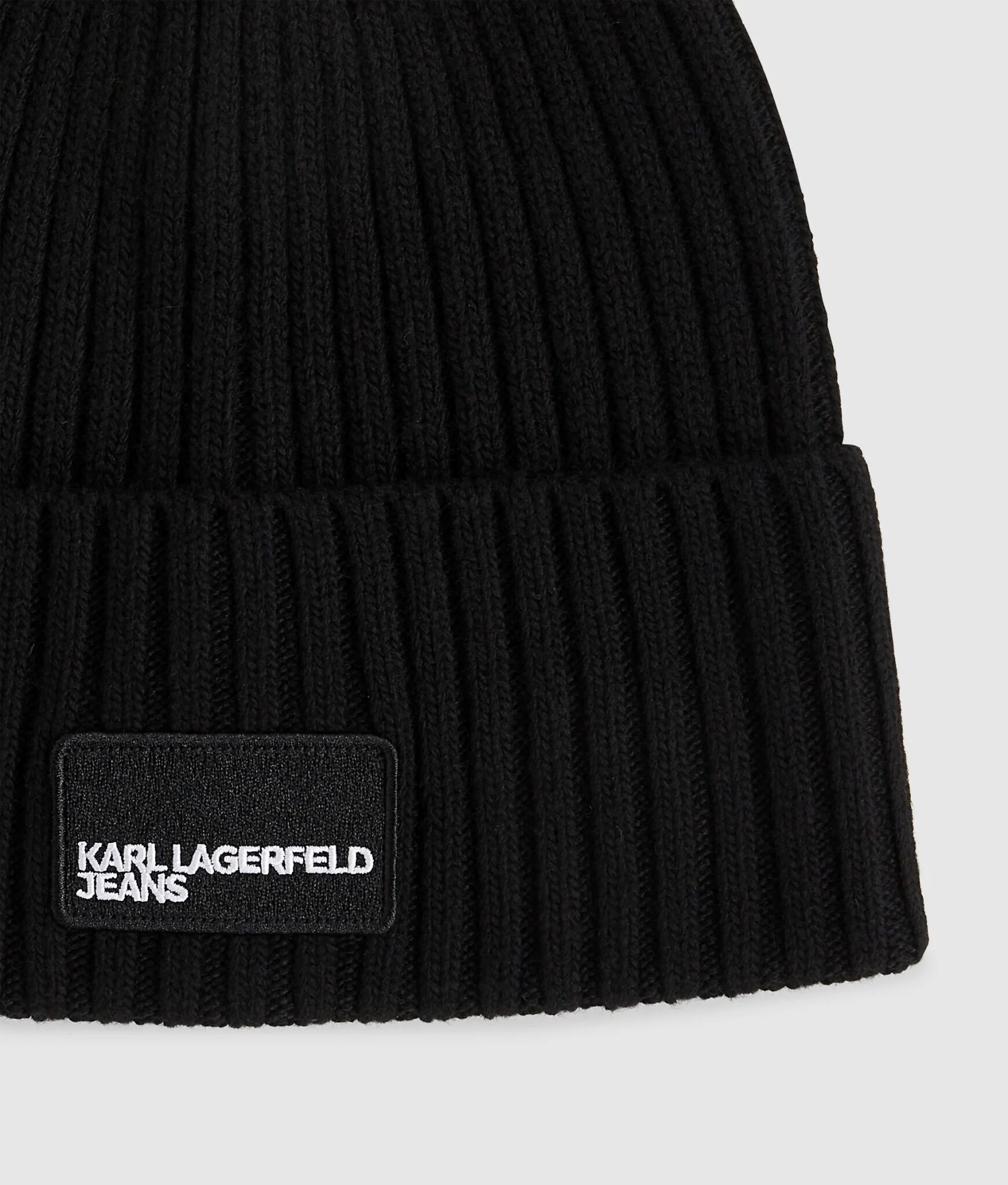 KARL LAGERFELD JEANS KLJ TURNED UP BEANIE A3M33115 | BLACK KARL LAGERFELD JEANS KLJ TURNED UP BEANIE A3M33115 | BLACK