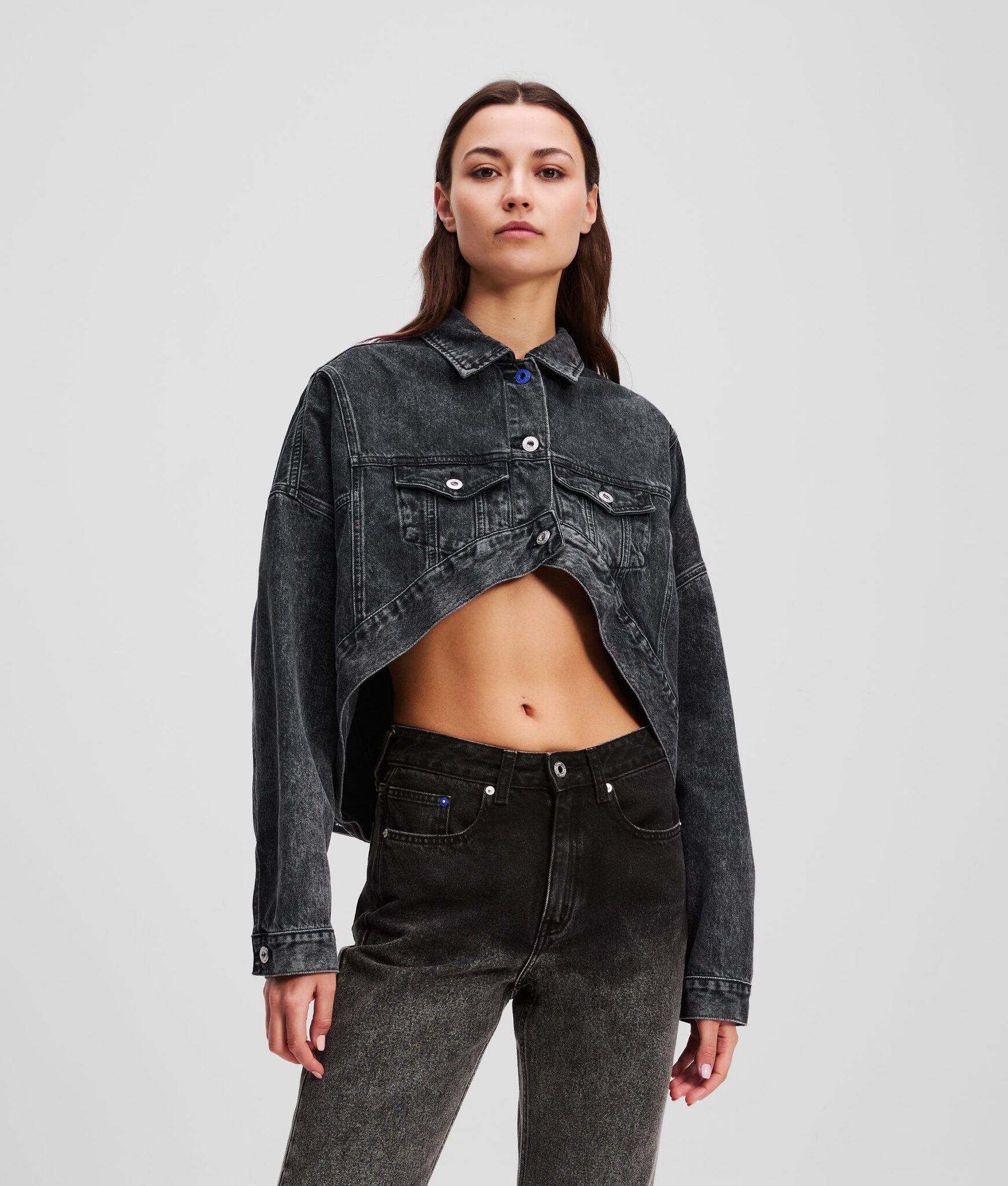 KARL LAGERFELD JEANS KLJ MILANO PIPING TOP | BLACK