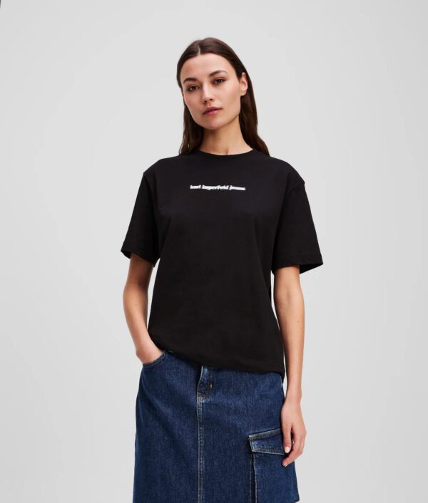 KARL LAGERFELD JEANS KLJ REG BLUR LOGO TEE A3W17039 | BLACK KARL LAGERFELD JEANS KLJ REG BLUR LOGO TEE A3W17039 | BLACK