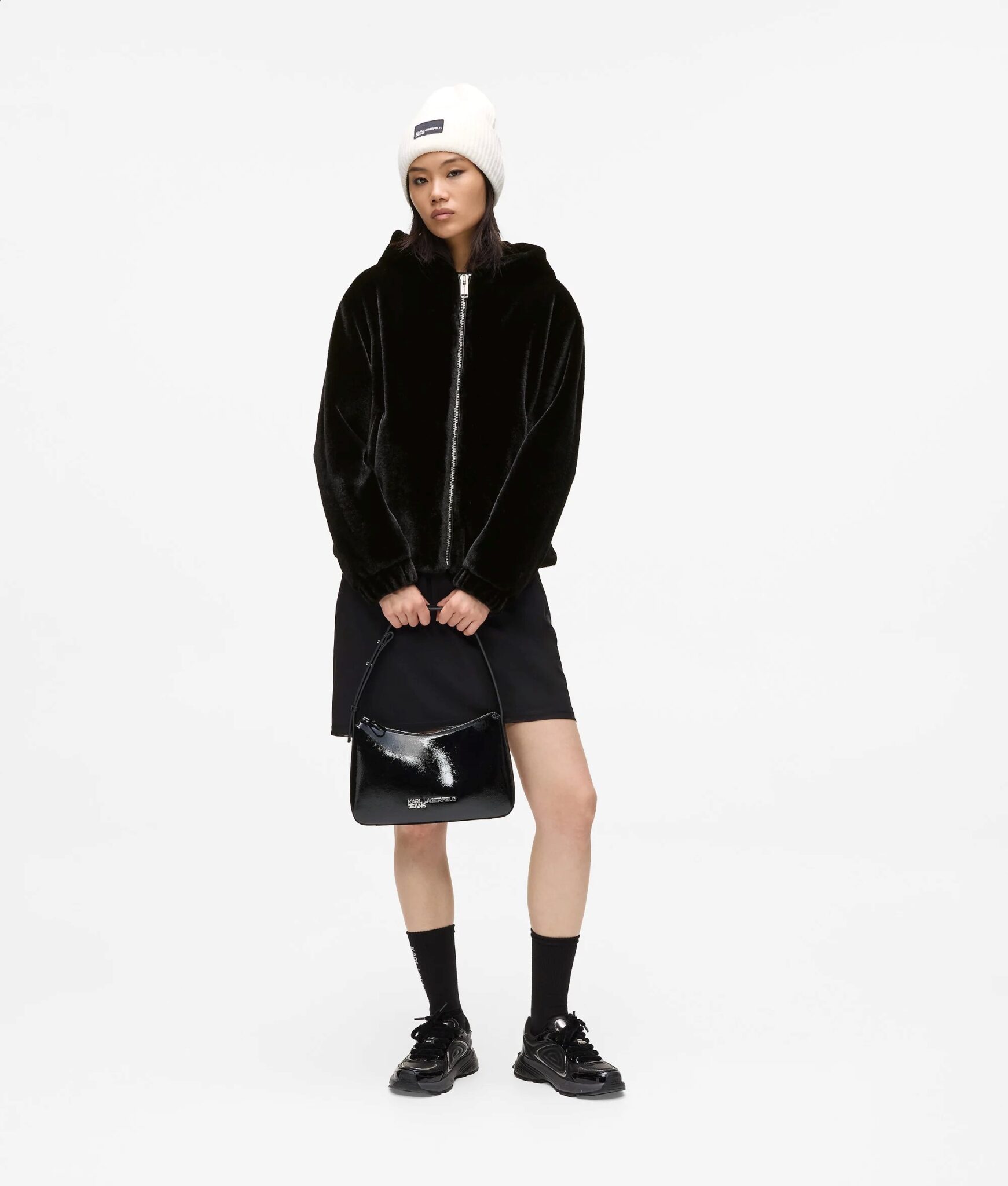 KARL LAGERFELD JEANS ΜΠΟΥΦΑΝ KLJ FAUX FUR JACKET A4W15057 | BLACK KARL LAGERFELD JEANS ΜΠΟΥΦΑΝ KLJ FAUX FUR JACKET A4W15057 | BLACK