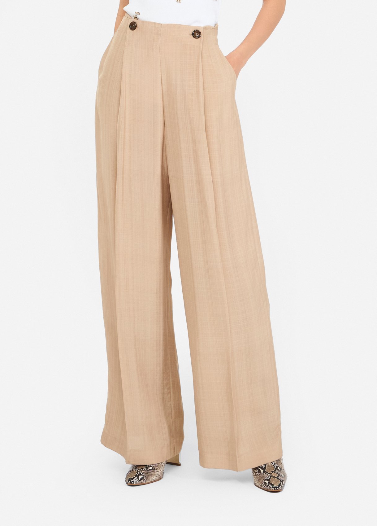 FUNKY BUDDHA ΓΥΝΑΙΚΕΊΟ ΠΑΝΤΕΛΌΝΙ WIDE LEG | TOBACCO