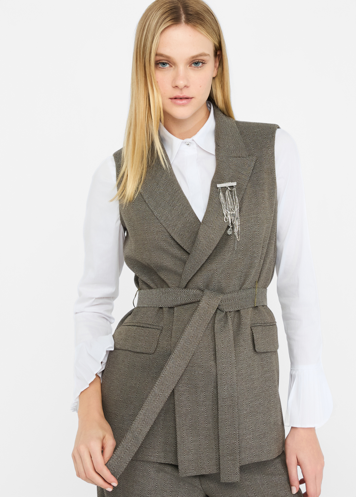 LIU JO GILET CINTURATO C/ ACCESSORIO ΖΑΚΕΤΑ ΓΥΝΑΙΚΕΙΟ | DARK GREEN LIU JO GILET CINTURATO C/ ACCESSORIO ΖΑΚΕΤΑ ΓΥΝΑΙΚΕΙΟ | DARK GREEN