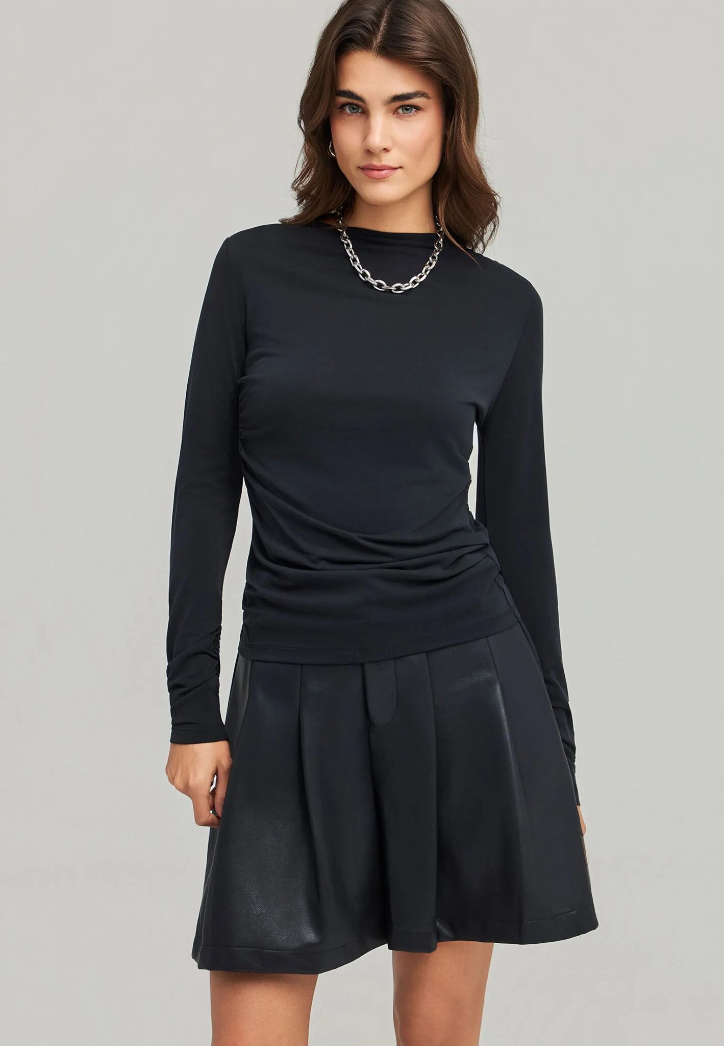 FUNKY BUDDHA ΓΥΝΑΙΚΕΊΑ ΜΠΛΟΎΖΑ ΜΕ ΜΑΚΡΎ ΜΑΝΊΚΙ | BLACK