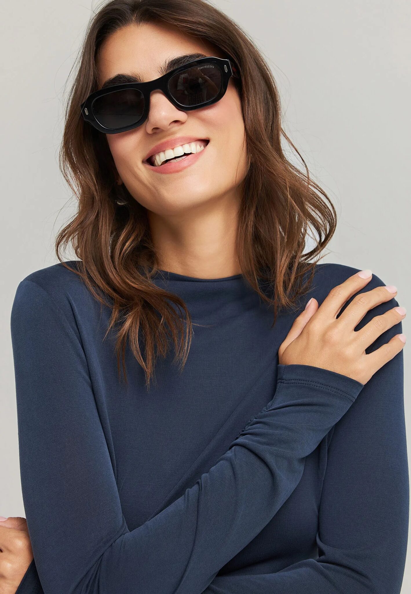 FUNKY BUDDHA ΓΥΝΑΙΚΕΊΑ ΜΠΛΟΎΖΑ ΜΕ ΜΑΚΡΎ ΜΑΝΊΚΙ | DARK BLUE FUNKY BUDDHA ΓΥΝΑΙΚΕΊΑ ΜΠΛΟΎΖΑ ΜΕ ΜΑΚΡΎ ΜΑΝΊΚΙ | DARK BLUE