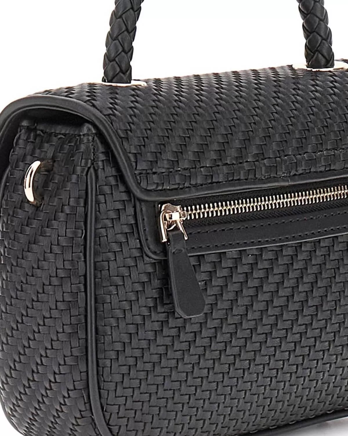 GUESS MIREMA TOP HANDLE FLAP HWWG9631200 | BLACK GUESS MIREMA TOP HANDLE FLAP HWWG9631200 | BLACK