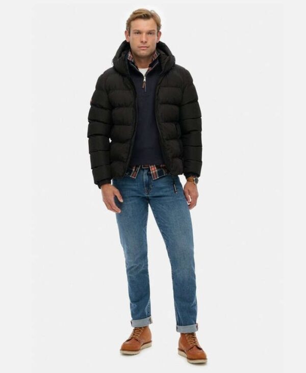 SUPERDRY HOODED SPORTS PUFFER JACKET ΜΠΟΥΦΑΝ ΑΝΔΡΙΚΟ | BLACK