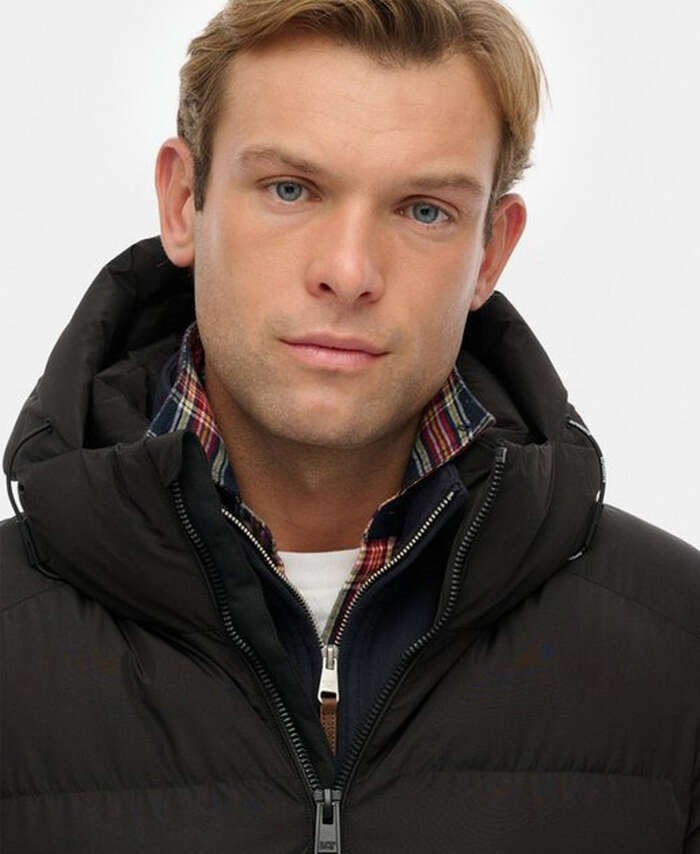 SUPERDRY HOODED SPORTS PUFFER JACKET ΜΠΟΥΦΑΝ ΑΝΔΡΙΚΟ | BLACK SUPERDRY HOODED SPORTS PUFFER JACKET ΜΠΟΥΦΑΝ ΑΝΔΡΙΚΟ | BLACK