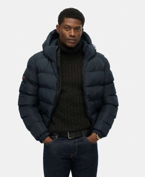 SUPERDRY HOODED SPORTS PUFFER JACKET ΜΠΟΥΦΑΝ ΑΝΔΡΙΚΟ | ANTHRACITE