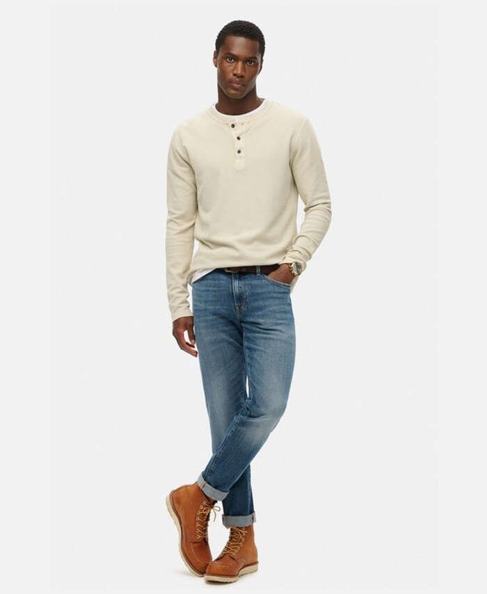 SUPERDRY WAFFLE LONG SLEEVE HENLEY TOP ΜΠΛΟΥΖΑ ΑΝΔΡΙΚΟ | BEIGE SUPERDRY WAFFLE LONG SLEEVE HENLEY TOP ΜΠΛΟΥΖΑ ΑΝΔΡΙΚΟ | BEIGE