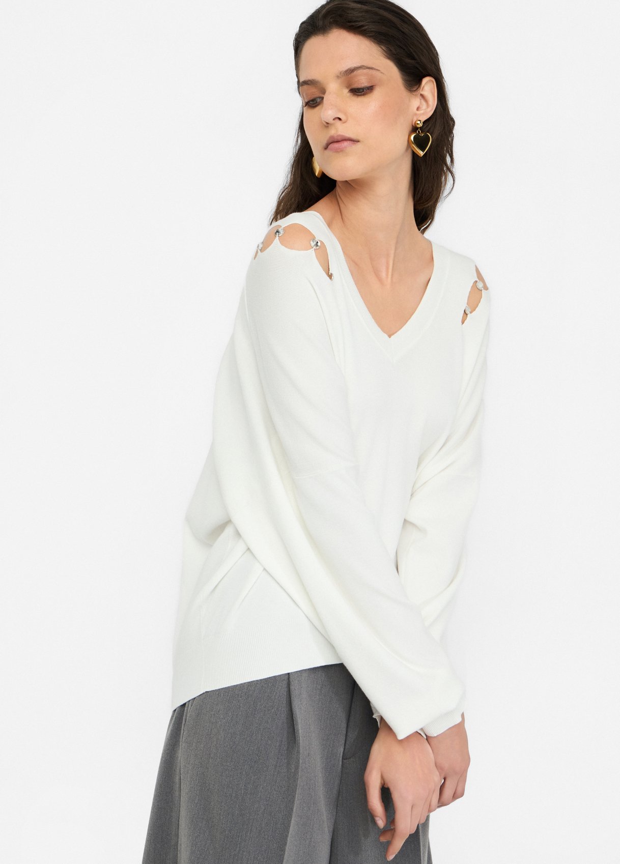 LIU JO ΠΛΕΧΤΟ MAGLIA CHIUSA M/L ΜΠΛΟΥΖΑ ΓΥΝΑΙΚΕΙΟ | WHITE LIU JO ΠΛΕΧΤΟ MAGLIA CHIUSA M/L ΜΠΛΟΥΖΑ ΓΥΝΑΙΚΕΙΟ | WHITE