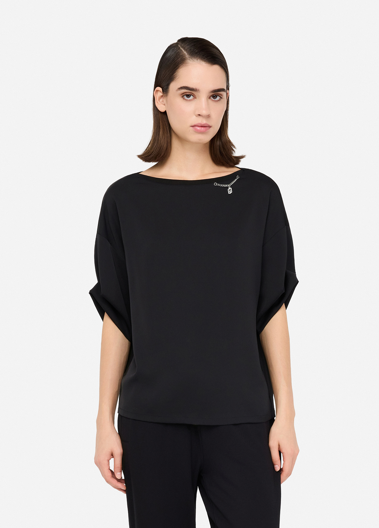 FUNKY BUDDHA ΓΥΝΑΙΚΕΊΑ ΜΠΛΟΎΖΑ ΜΕ ΜΑΚΡΎ ΜΑΝΊΚΙ | BLACK