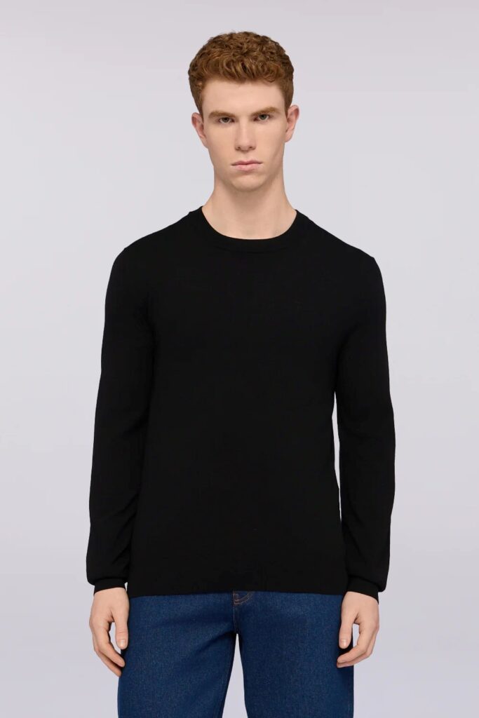TRUSSARDI KNITWEAR  -MAGLIA GIROCOLLO MK601K01 | BLACK