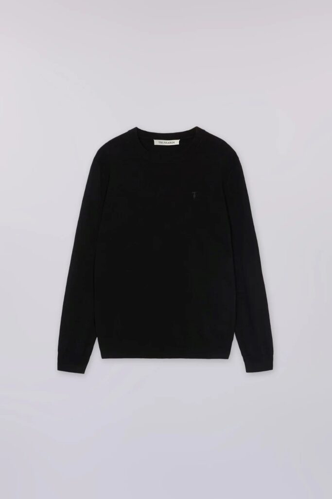 TRUSSARDI KNITWEAR  -MAGLIA GIROCOLLO MK601K01 | BLACK