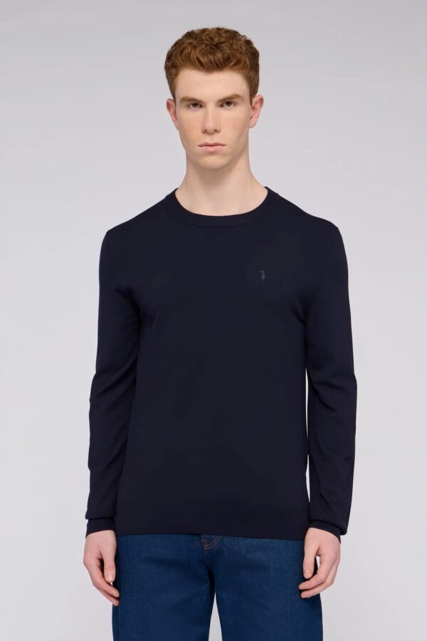 TRUSSARDI KNITWEAR  -MAGLIA GIROCOLLO MK601K01 | DARK BLUE
