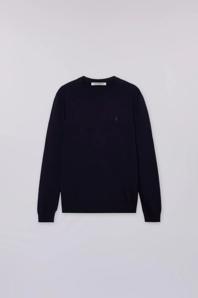TRUSSARDI KNITWEAR  -MAGLIA GIROCOLLO MK601K01 | DARK BLUE