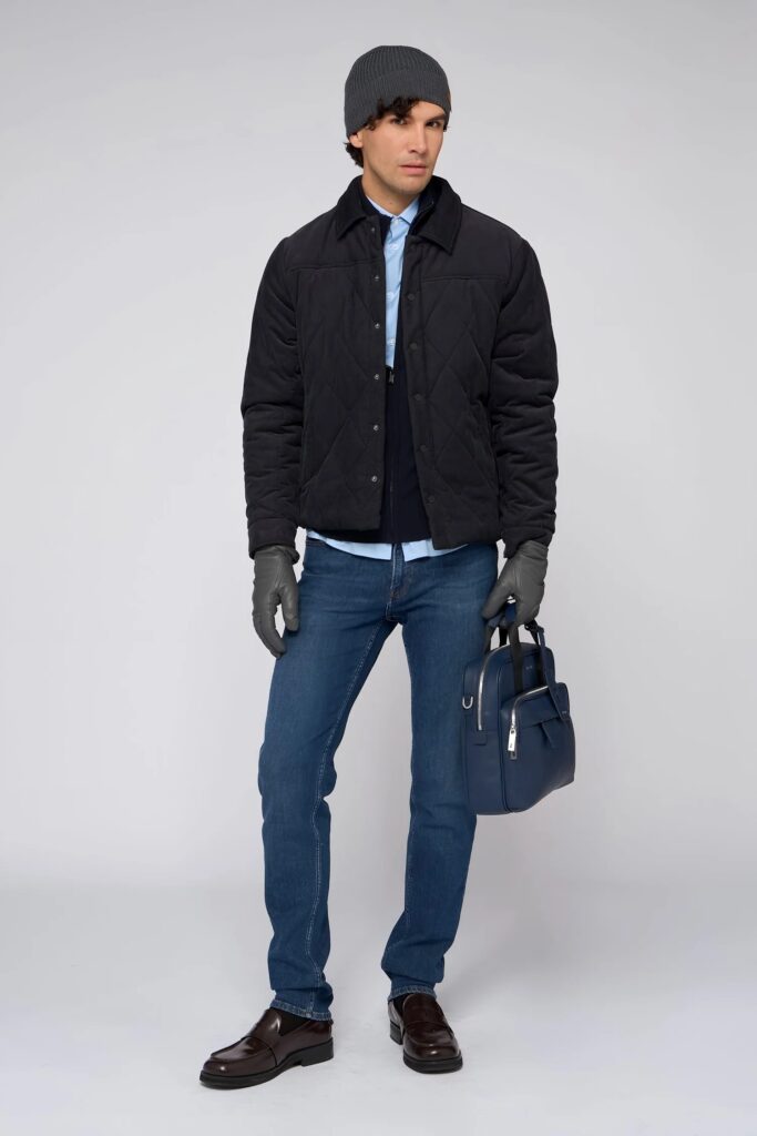 TRUSSARDI KNITWEAR-CARDIGAN CON ZIP IN MISTO VISCOSA | DARK BLUE
