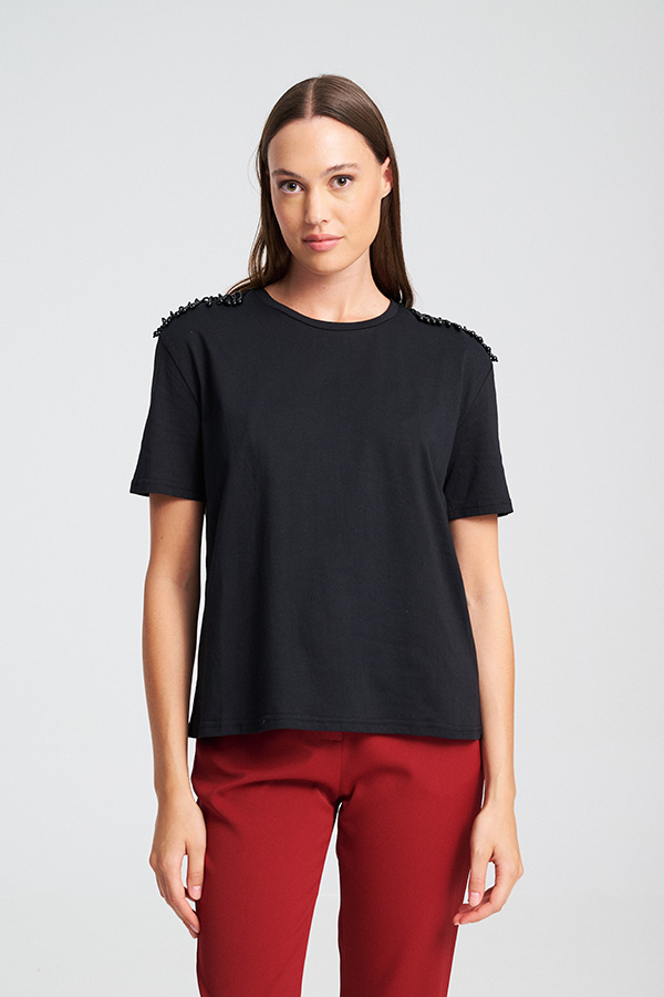 FUNKY BUDDHA ΓΥΝΑΙΚΕΊΑ ΜΠΛΟΎΖΑ ΜΕ ΜΑΚΡΎ ΜΑΝΊΚΙ | BLACK