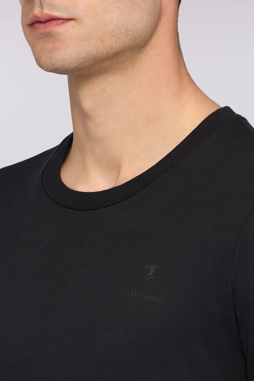 TRUSSARDI T-SHIRT SLIM FIT IN JERSEY MTS01J01 | BLACK TRUSSARDI T-SHIRT SLIM FIT IN JERSEY MTS01J01 | BLACK