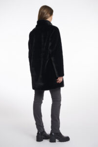 RINO & PELLE NONNA SINGLE BREASTED ECO-FUR JACKET | BLACK
